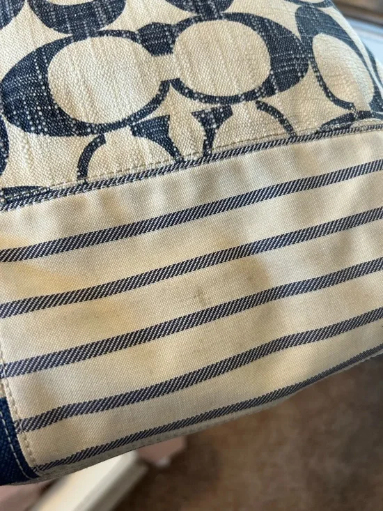 GUC Coach F23929 patchwork Daisy convertible striped Shoulder/crossbody bag - Picture 13 of 13